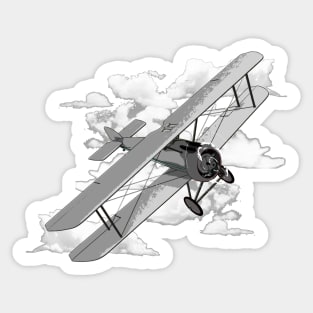 Vintage Biplane Sticker